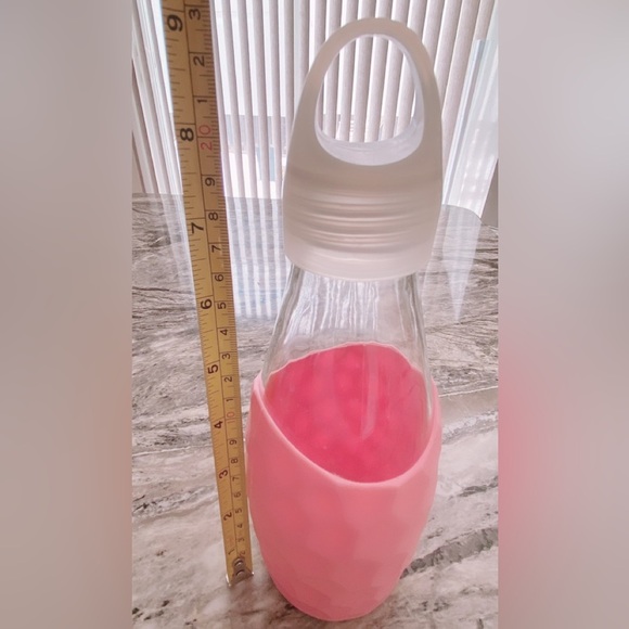 MINISO Bowling Silicone Water Bottle With Protective Silicone, 320ml, Pink - Picture 2 of 2